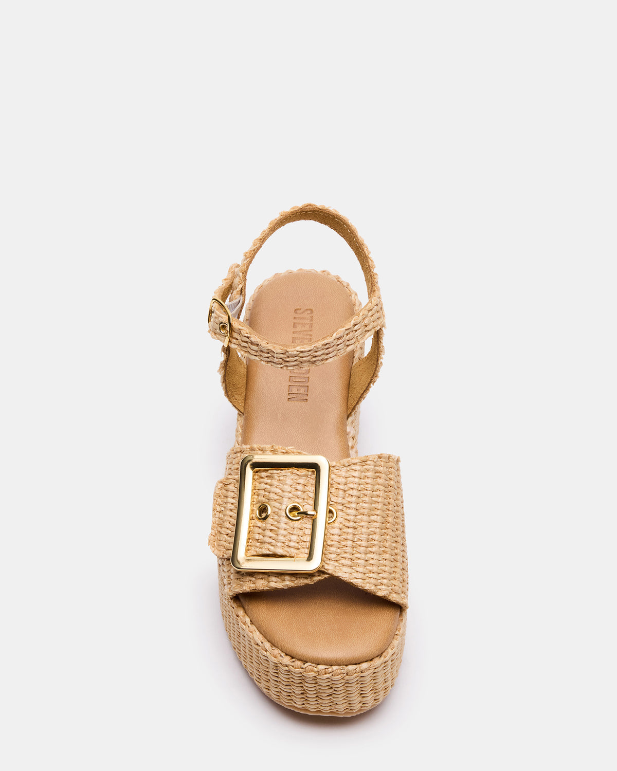 CIDER Natural Raffia Platform Wedge Women's Sandal | Steve Madden