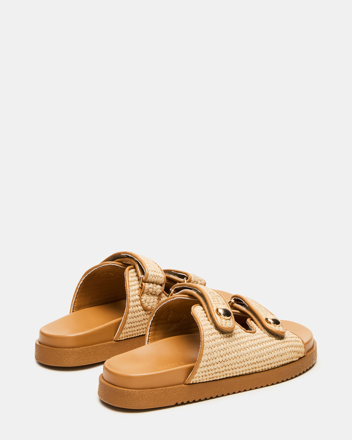 ATHENS Natural Raffia Slide Footbed Flatform Women's Sandal | Steve Madden