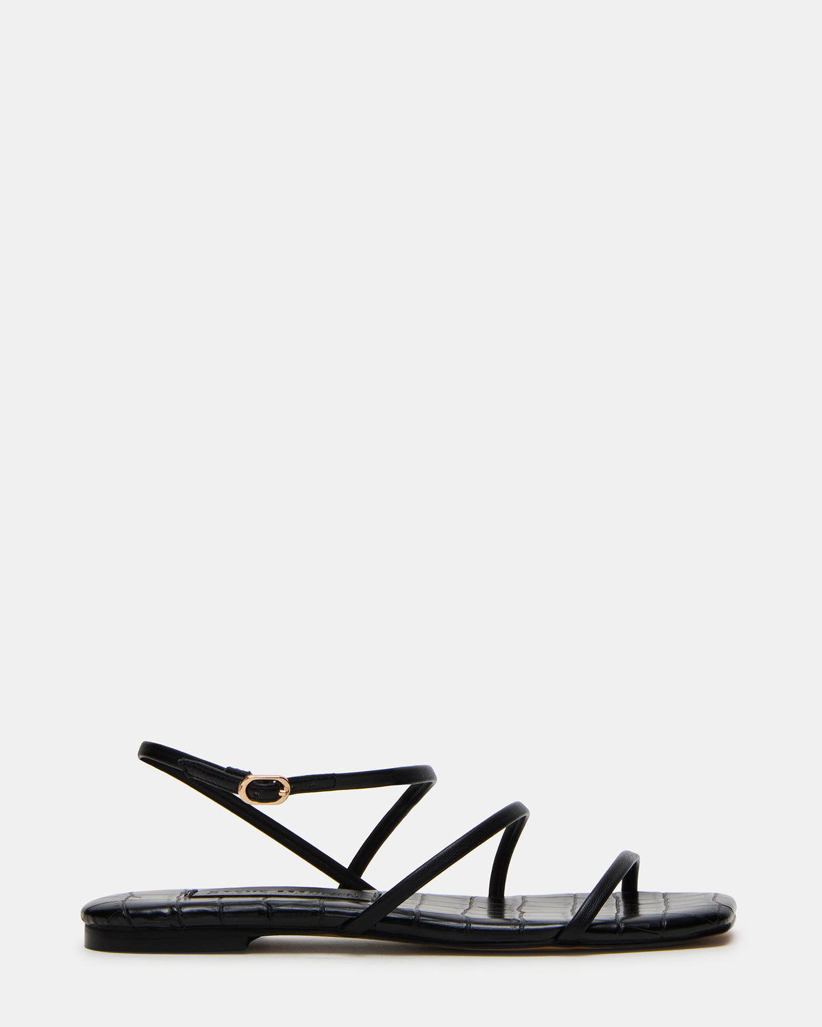 TANGO Black Square-Toe Strappy Women's Sandal | Steve Madden