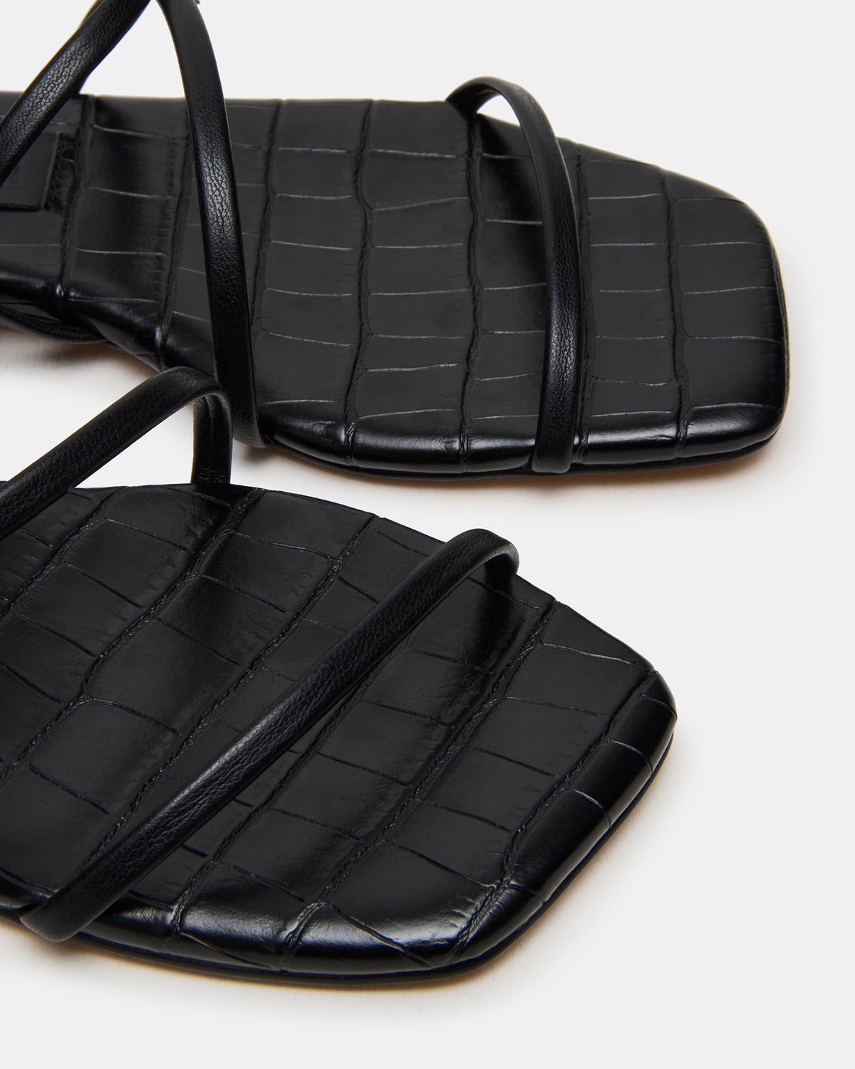 TANGO Black Square-Toe Strappy Women's Sandal | Steve Madden