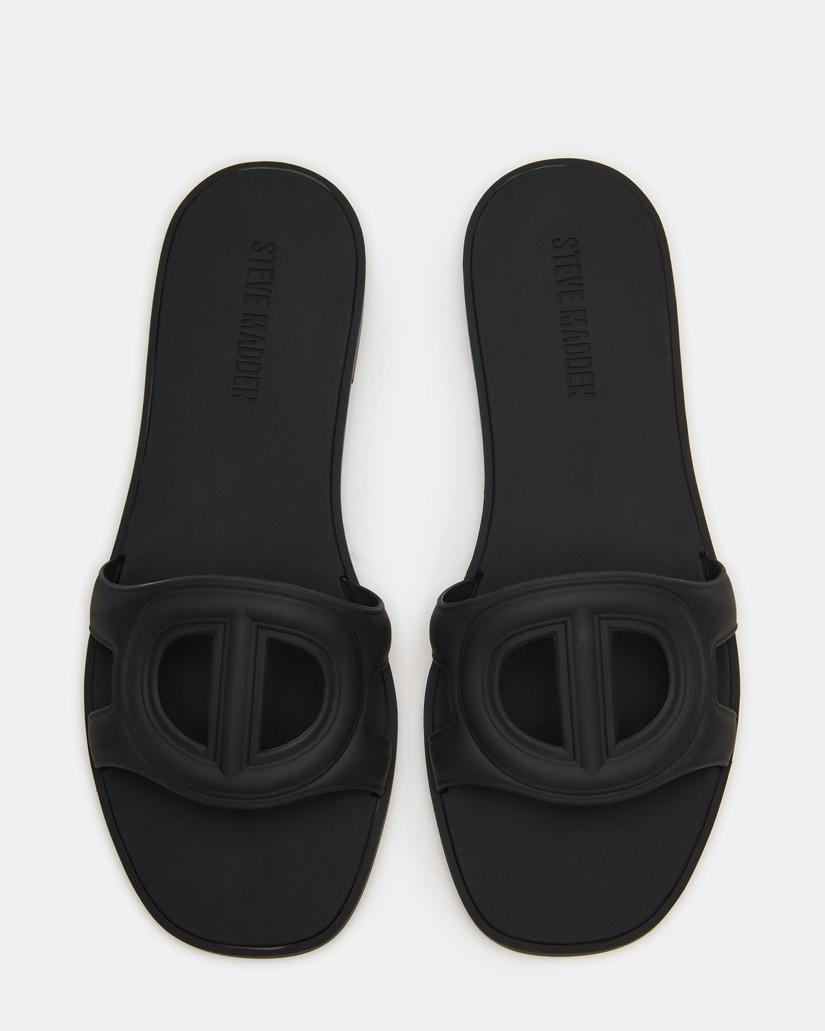 JELLIE Black Women's Square Toe Slide Sandal | Steve Madden