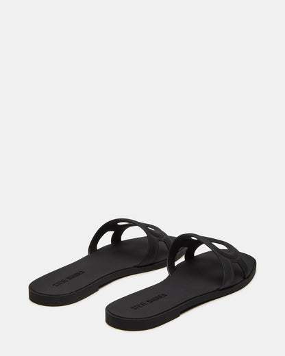 JELLIE Black Women's Square Toe Slide Sandal | Steve Madden