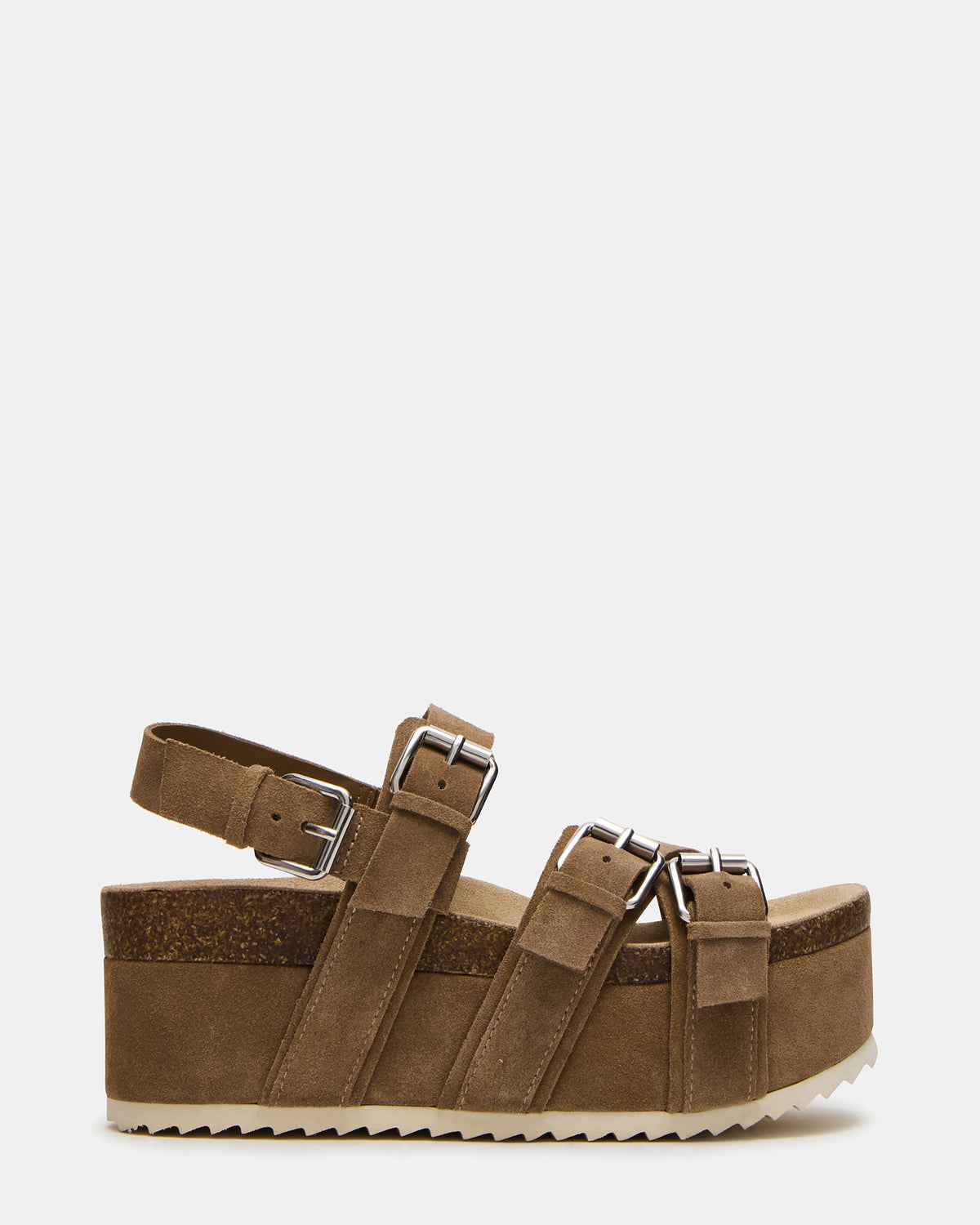 KIWI Taupe Suede Women's Strappy Platform Sandal | Steve Madden