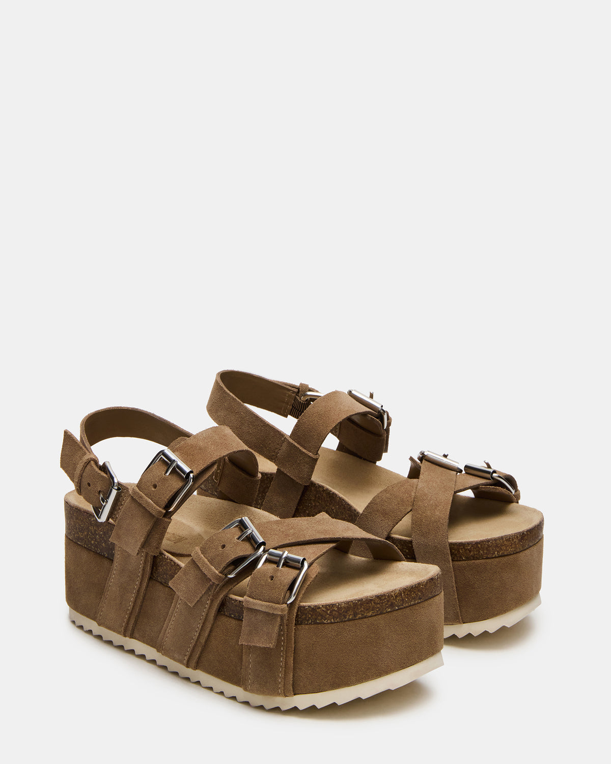 KIWI Taupe Suede Women's Strappy Platform Sandal | Steve Madden