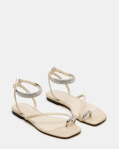 ODYSSEY-R Bone Crocodile Strappy Square-Toe Women Sandal | Steve Madden