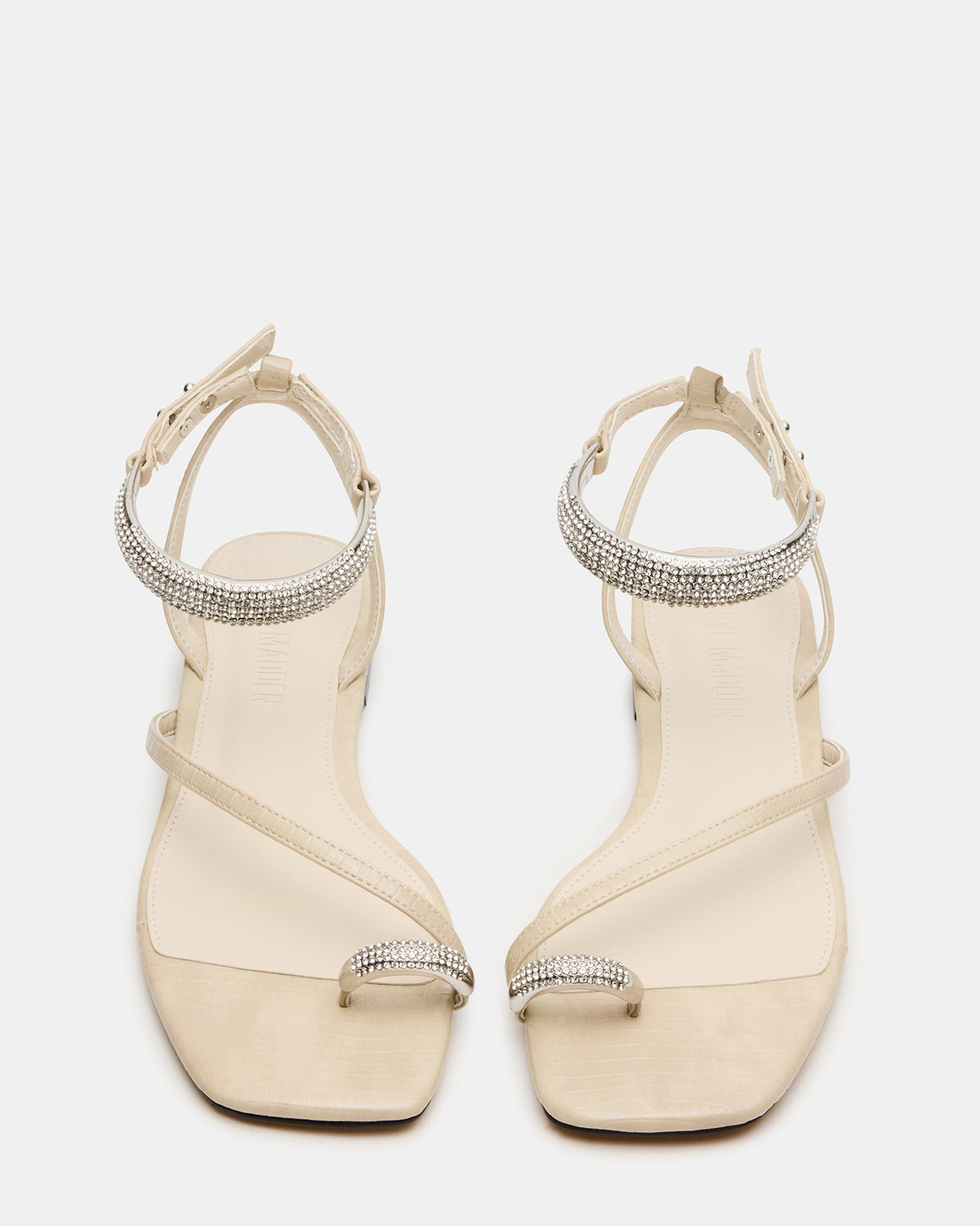 ODYSSEY-R Bone Crocodile Strappy Square-Toe Women Sandal | Steve Madden
