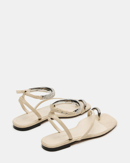 ODYSSEY-R Bone Crocodile Strappy Square-Toe Women Sandal | Steve Madden