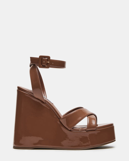 PINNACLE Camel Patent Women's Platform Wedge Sandal | Steve Madden