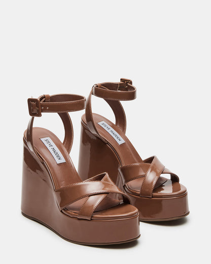PINNACLE Camel Patent Women's Platform Wedge Sandal | Steve Madden