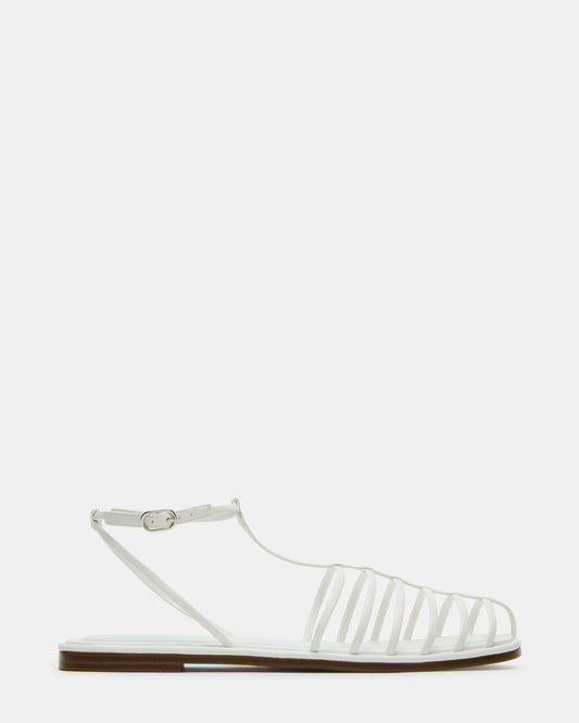 MARIN White Flat Strappy Fisherman Sandal | Steve Madden