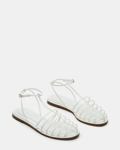 MARIN White Flat Strappy Fisherman Sandal | Steve Madden