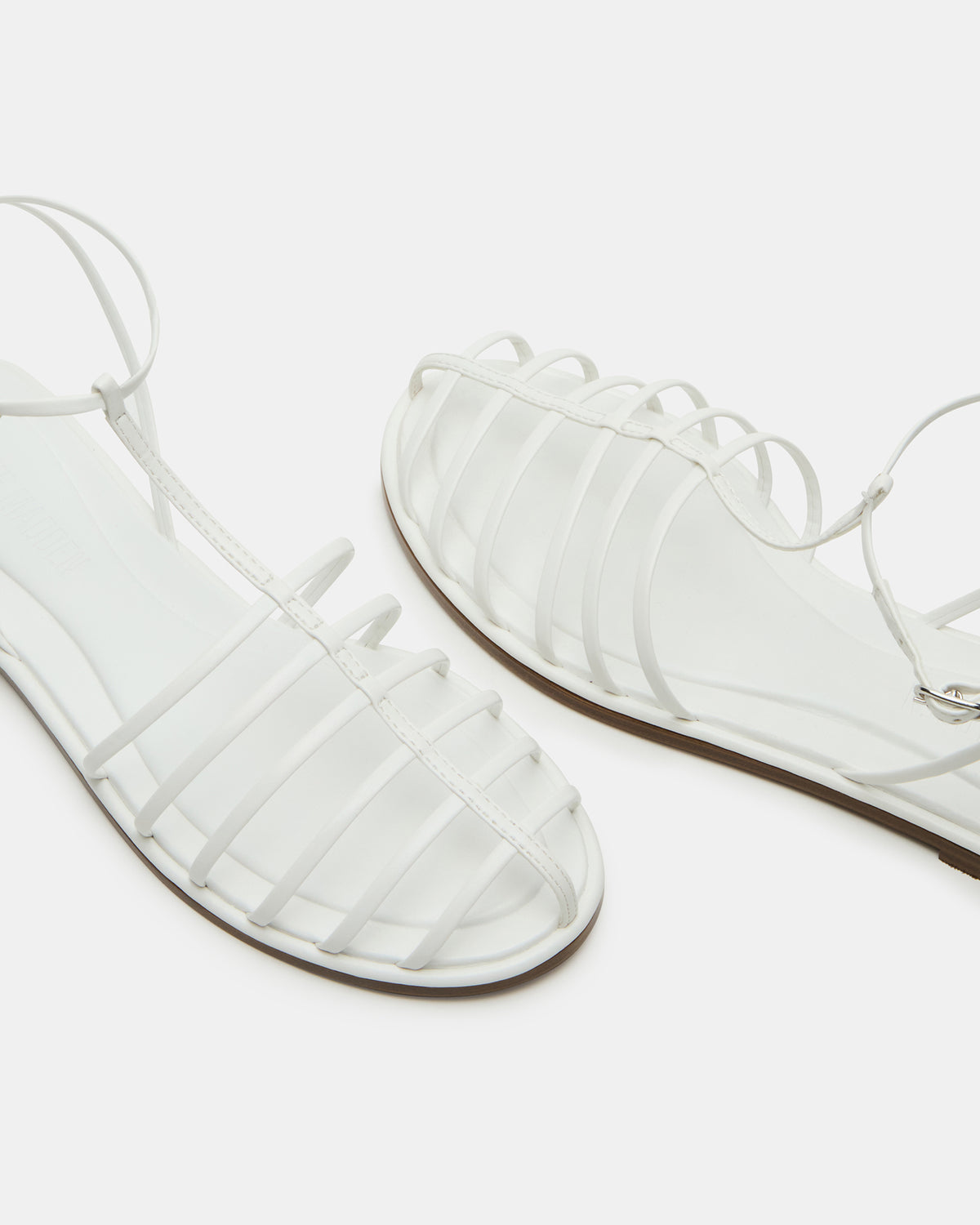 MARIN White Flat Strappy Fisherman Sandal | Steve Madden