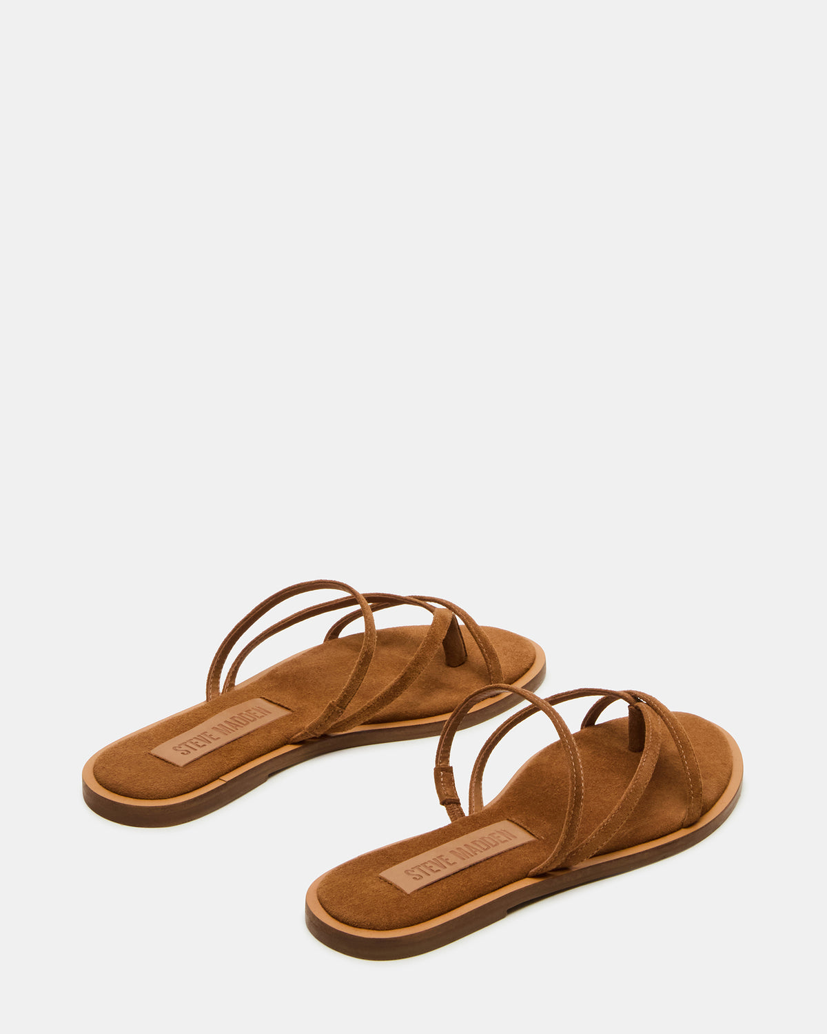 ELLERY Chestnut Suede Strappy Thong Slide Women's Sandal | Steve Madden