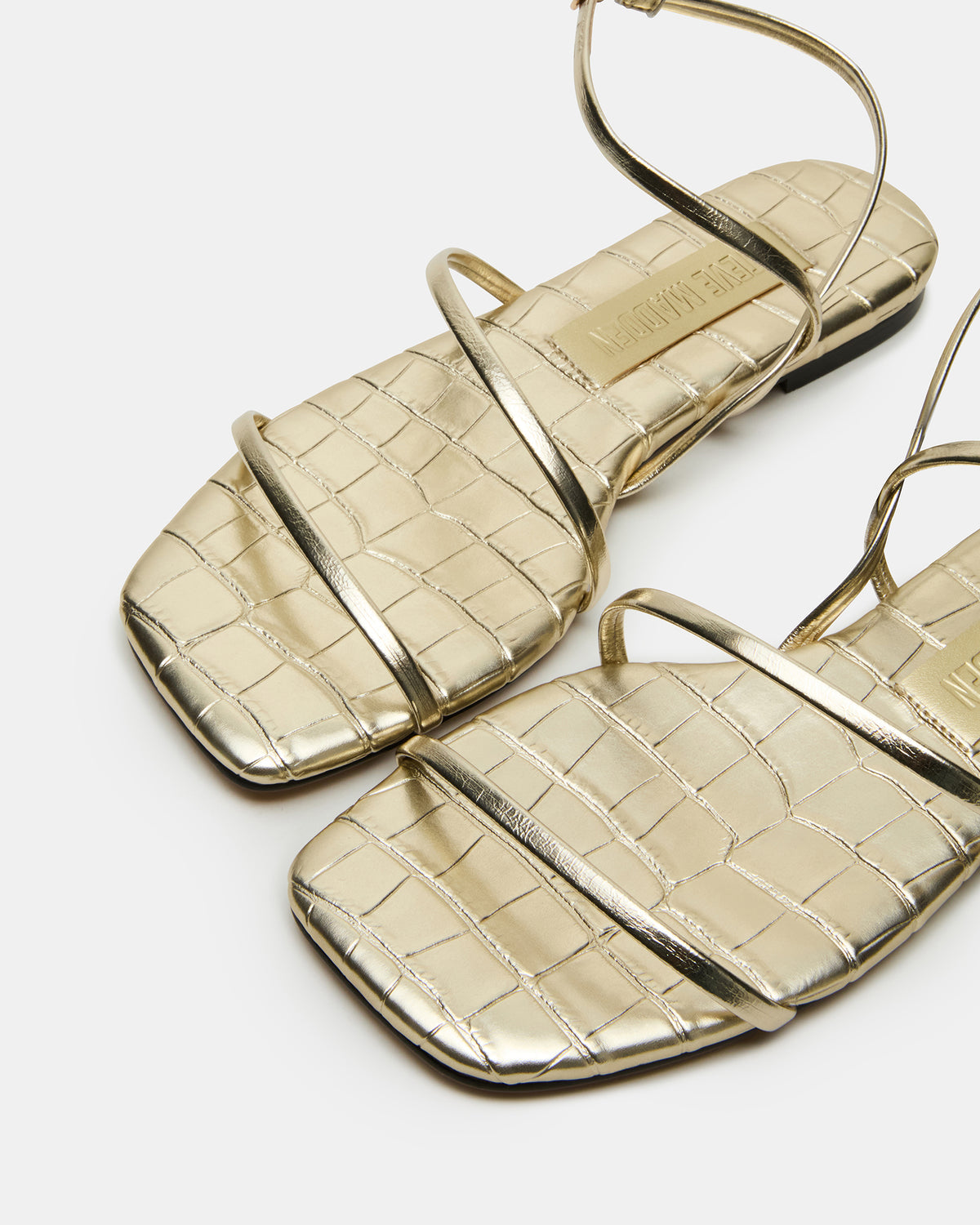 TANGO Gold Square-Toe Strappy Women's Sandal | Steve Madden