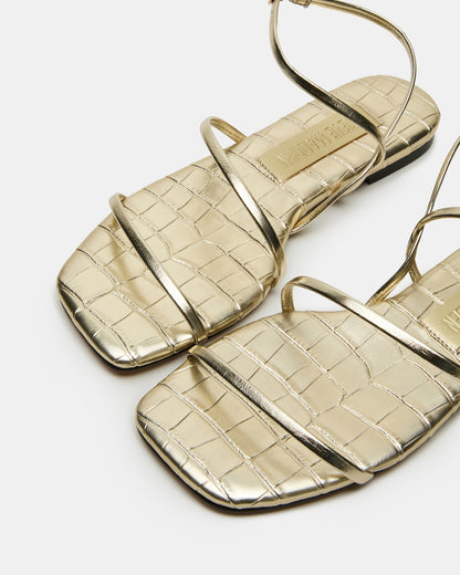TANGO Gold Square-Toe Strappy Women's Sandal | Steve Madden