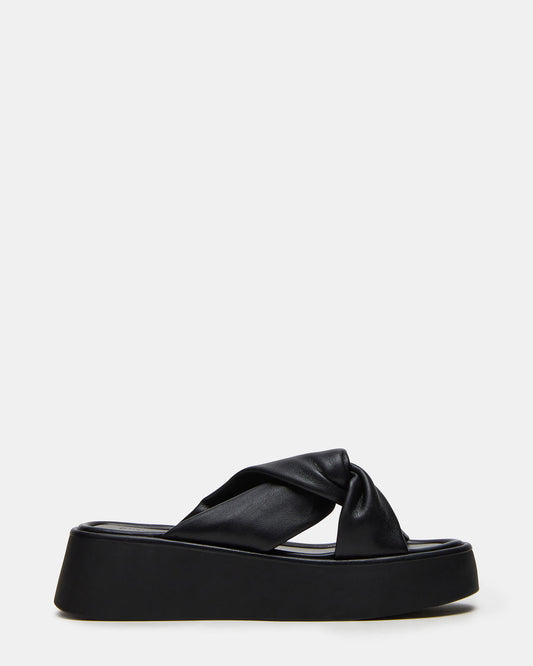CYRIX Black Women's Platform Slide Sandal | Steve Madden