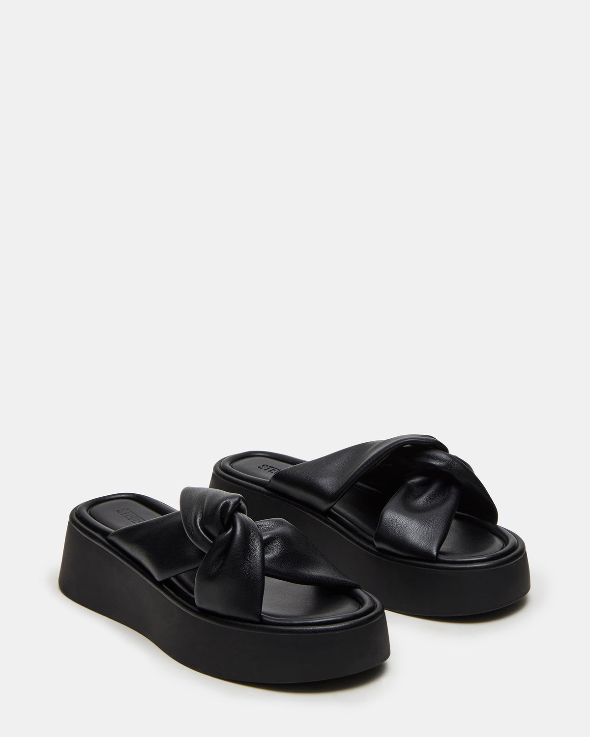 CYRIX Black Women's Platform Slide Sandal | Steve Madden