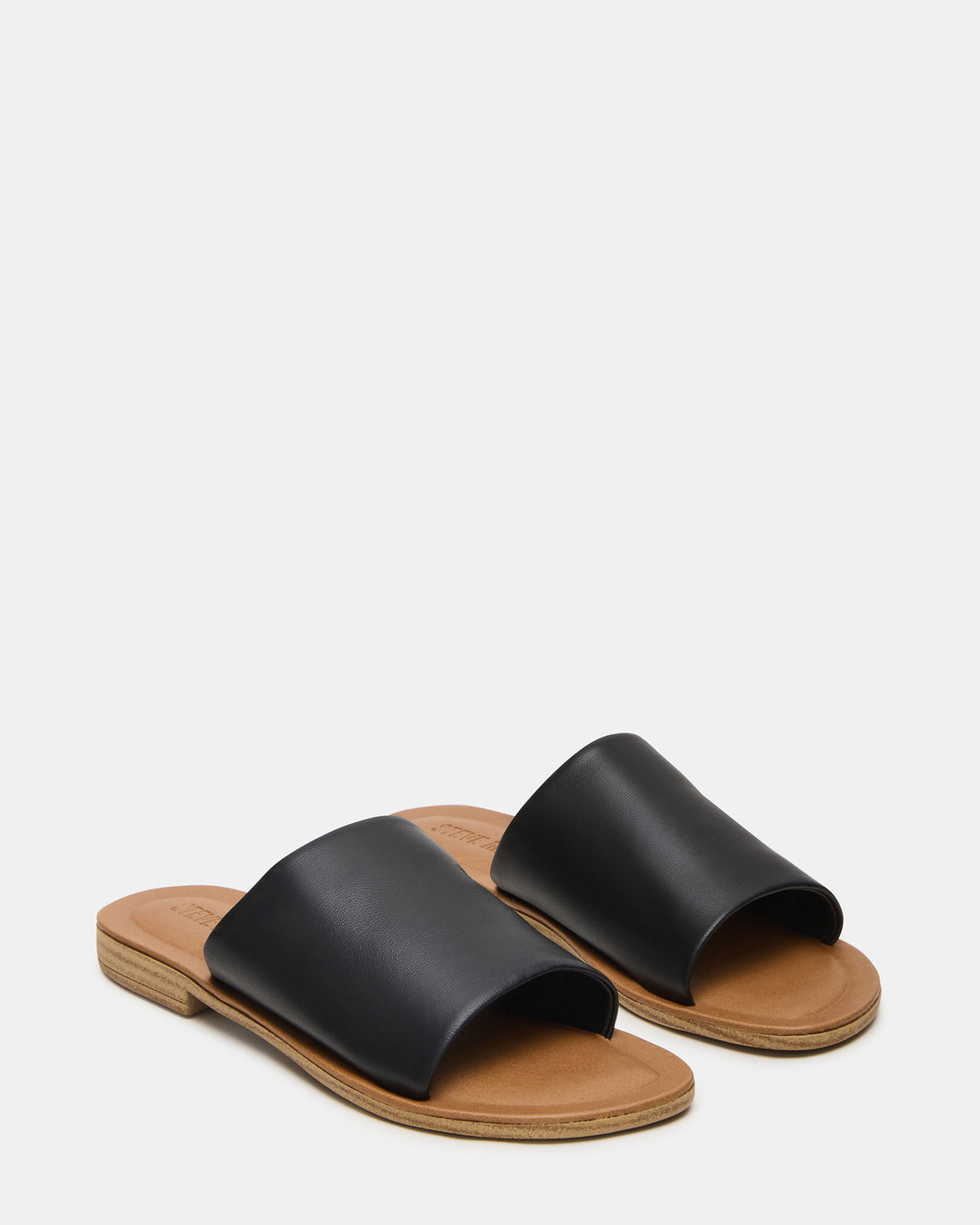 KIPP Black Leather Slide Women's Sandal | Steve Madden