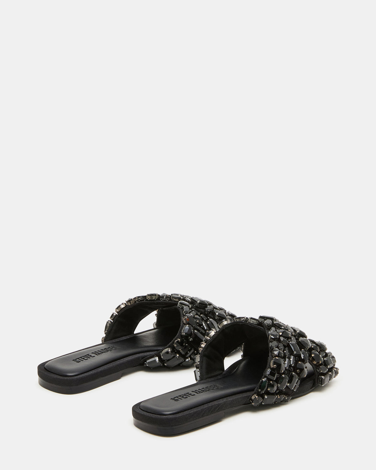 LEVITY Black Square-Toe Slide Women's Sandal | Steve Madden