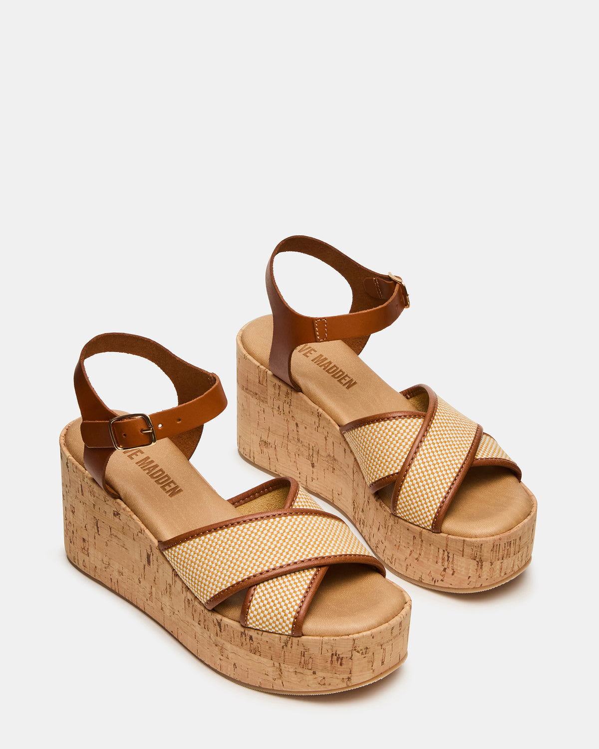 JETSET Brown Multi Platform Wedge Women's Sandal | Steve Madden