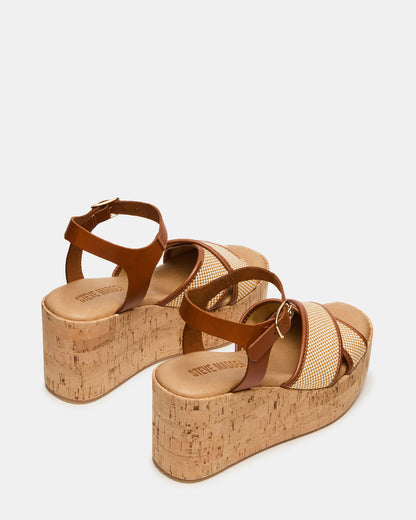 JETSET Brown Multi Platform Wedge Women's Sandal | Steve Madden