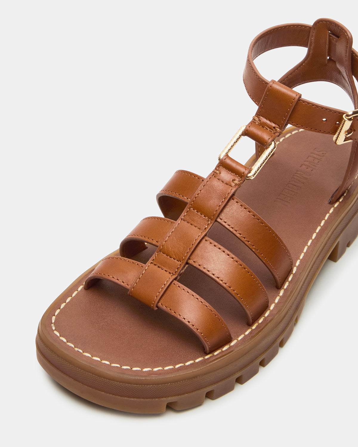 JARELLI Tan Leather Strappy Platform Women's Sandal | Steve Madden