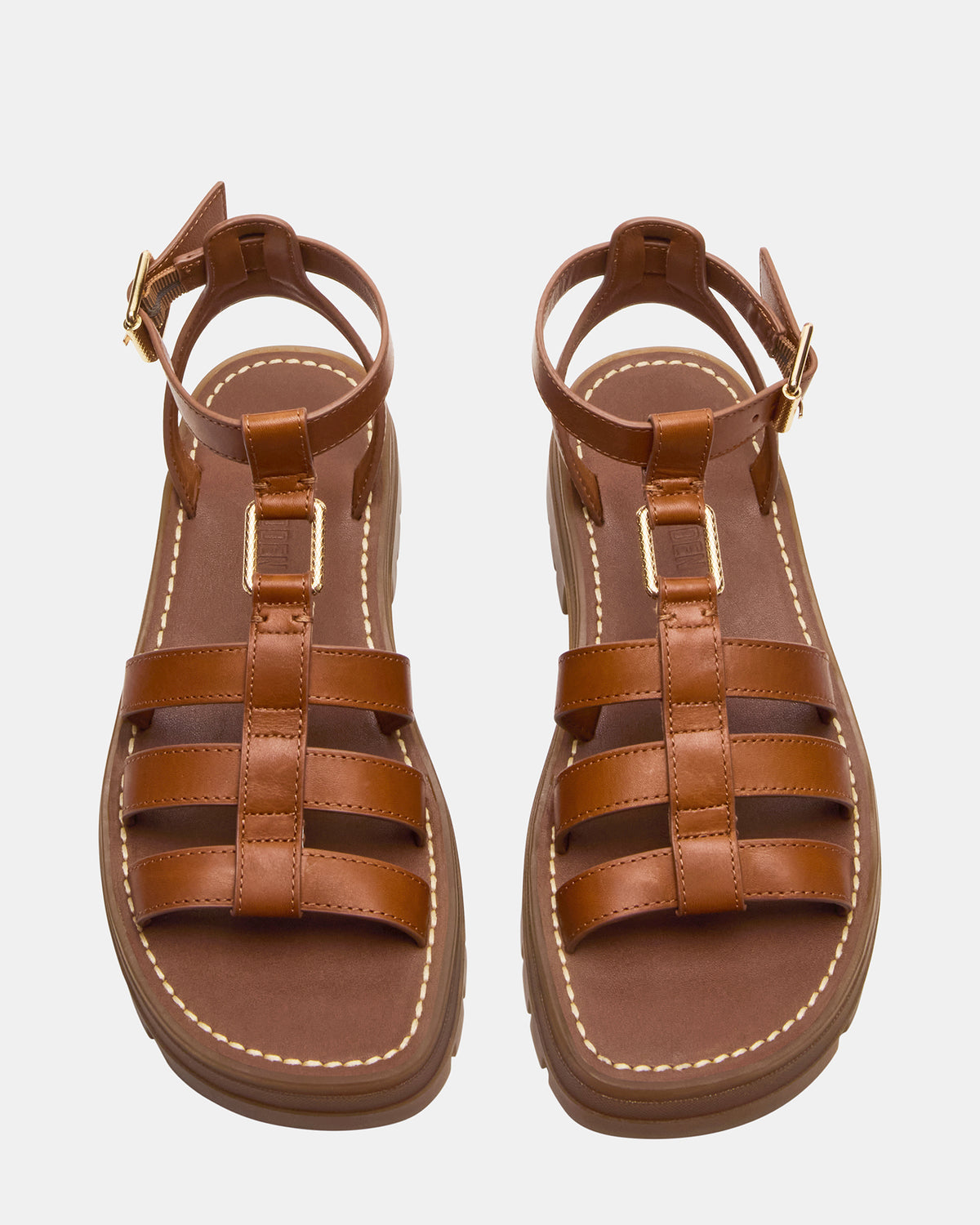 JARELLI Tan Leather Strappy Platform Women's Sandal | Steve Madden