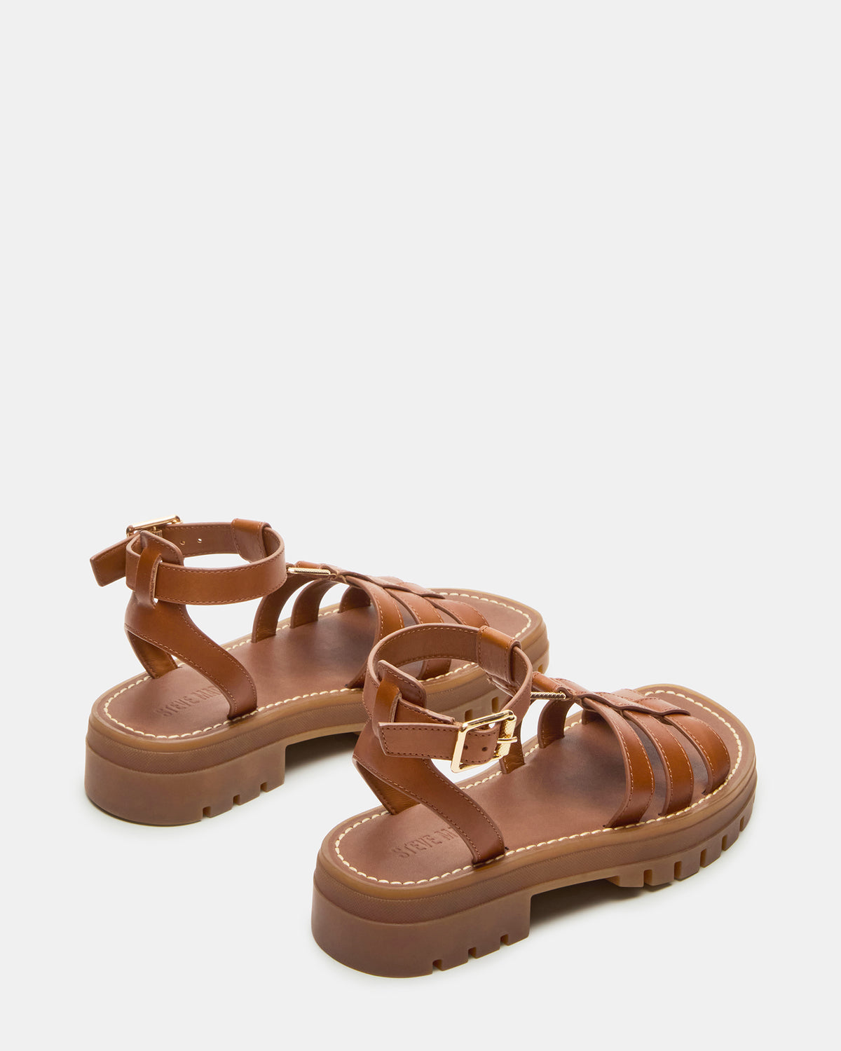 JARELLI Tan Leather Strappy Platform Women's Sandal | Steve Madden