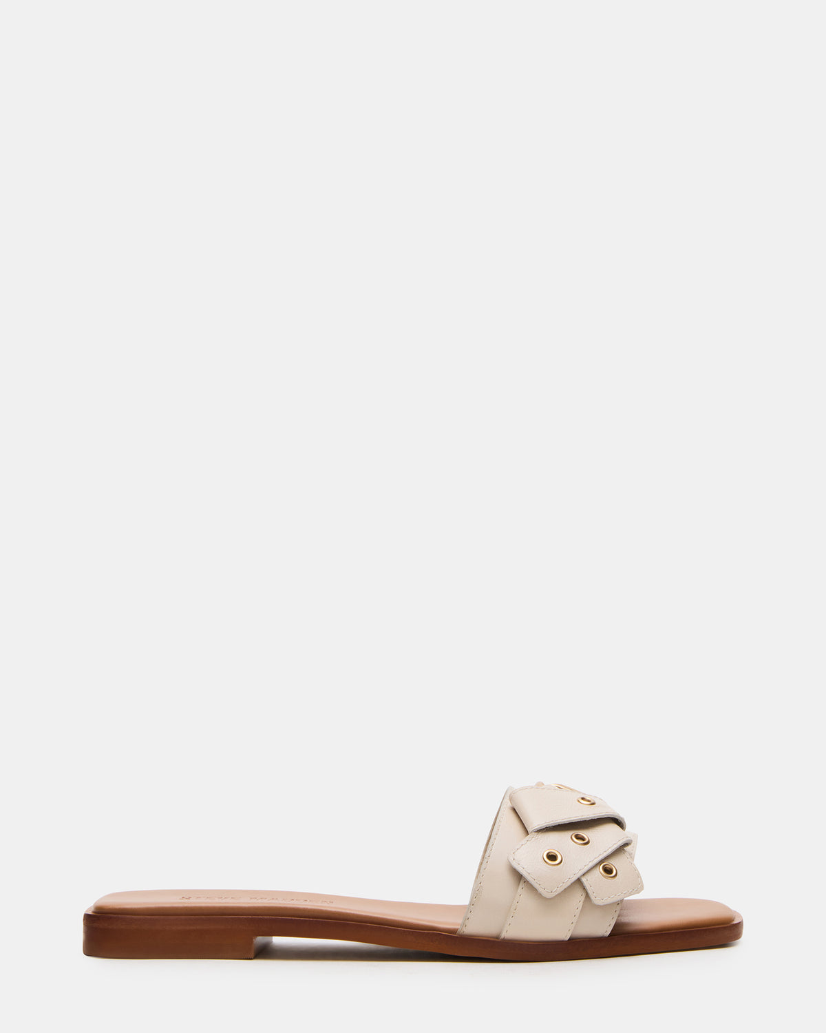 HILARIA Bone Leather Square-Toe Slide Women's Sandal | Steve Madden