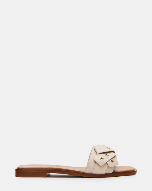 HILARIA Bone Leather Square-Toe Slide Women's Sandal | Steve Madden