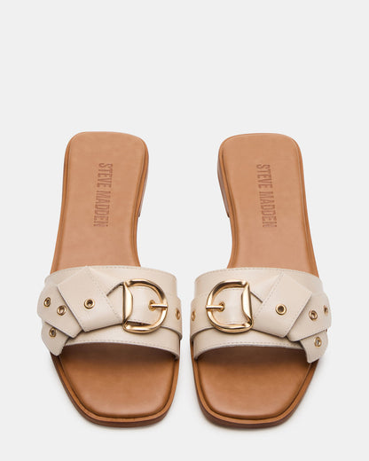 HILARIA Bone Leather Square-Toe Slide Women's Sandal | Steve Madden