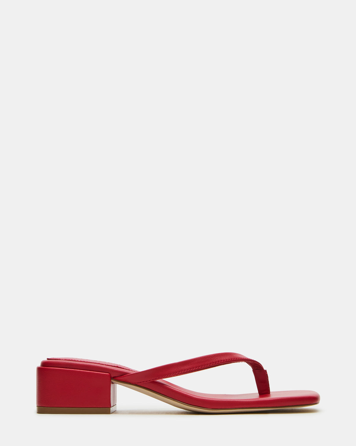 CARIBBEAN Red Square-Toe Mule Thong Women's Sandal | Steve Madden