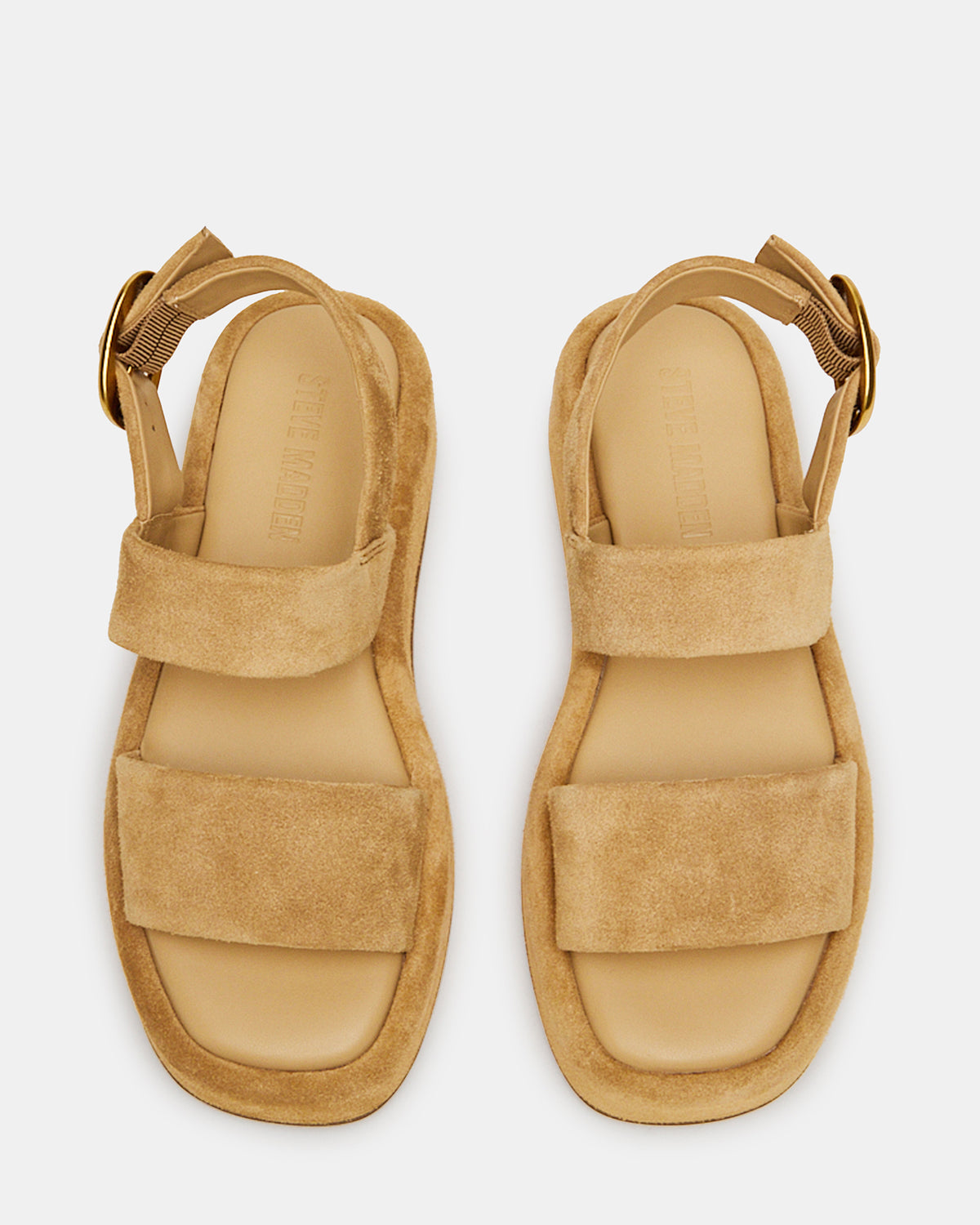 BARONI Sand Suede Square-Toe Platform Women's Sandals | Steve Madden