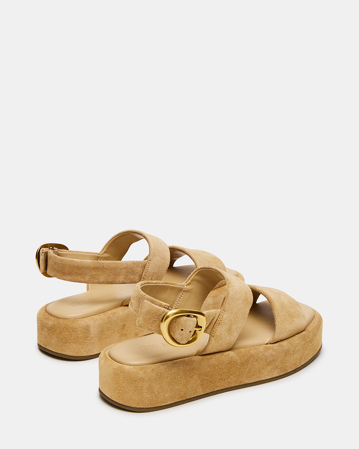 BARONI Sand Suede Square-Toe Platform Women's Sandals | Steve Madden