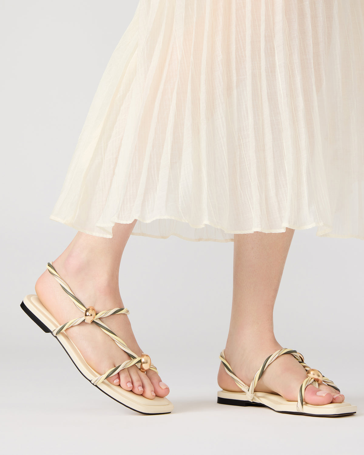 LOCO Bone Multi Women's Strappy Square Toe Sandal | Steve Madden