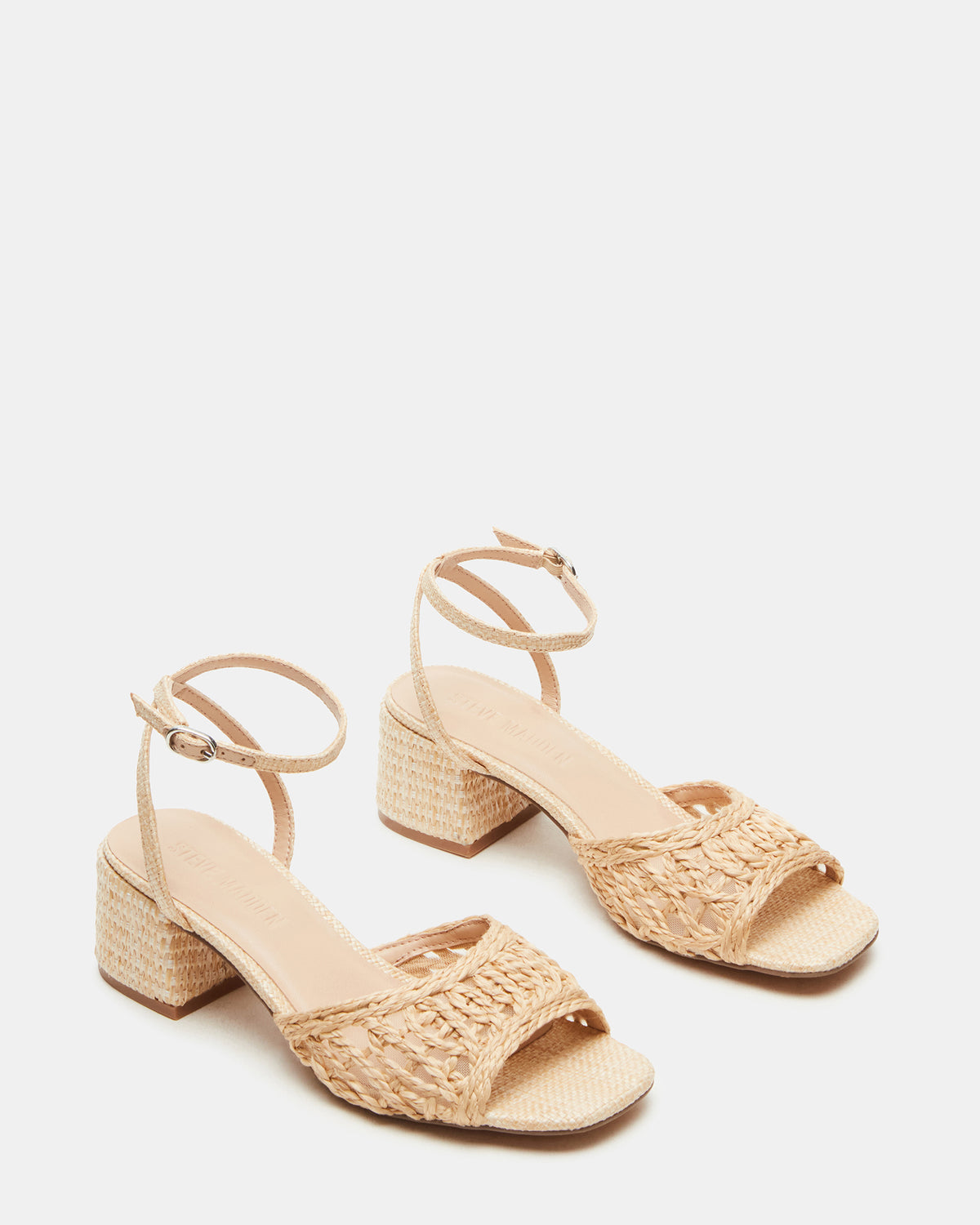 SOLEIL Raffia Square-Toe Woven Women's Sandal | Steve Madden