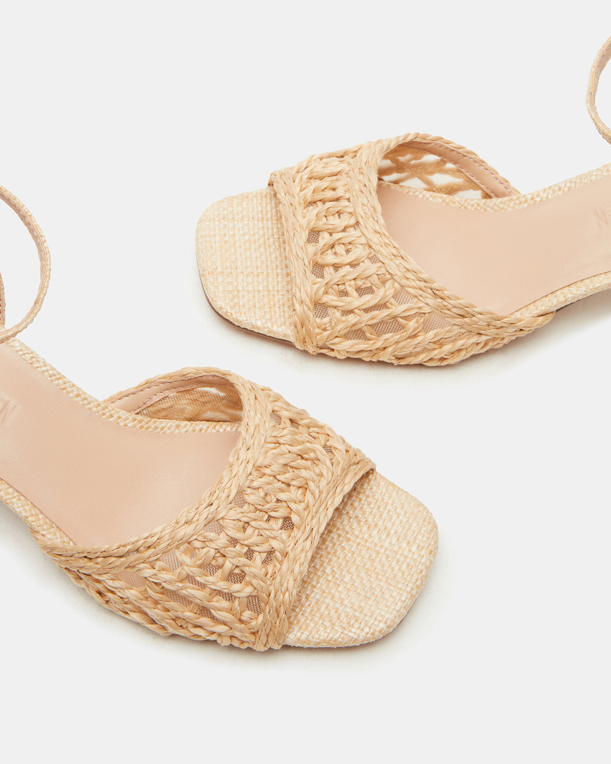 SOLEIL Raffia Square-Toe Woven Women's Sandal | Steve Madden