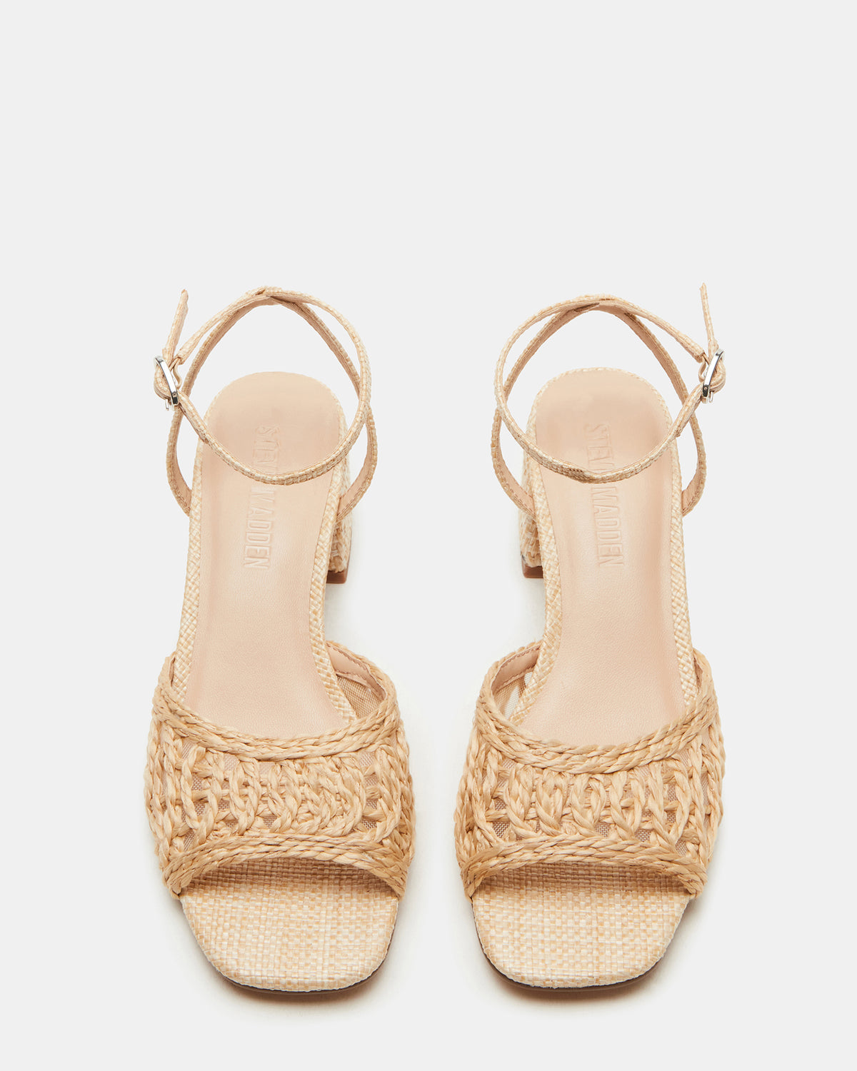 SOLEIL Raffia Square-Toe Woven Women's Sandal | Steve Madden
