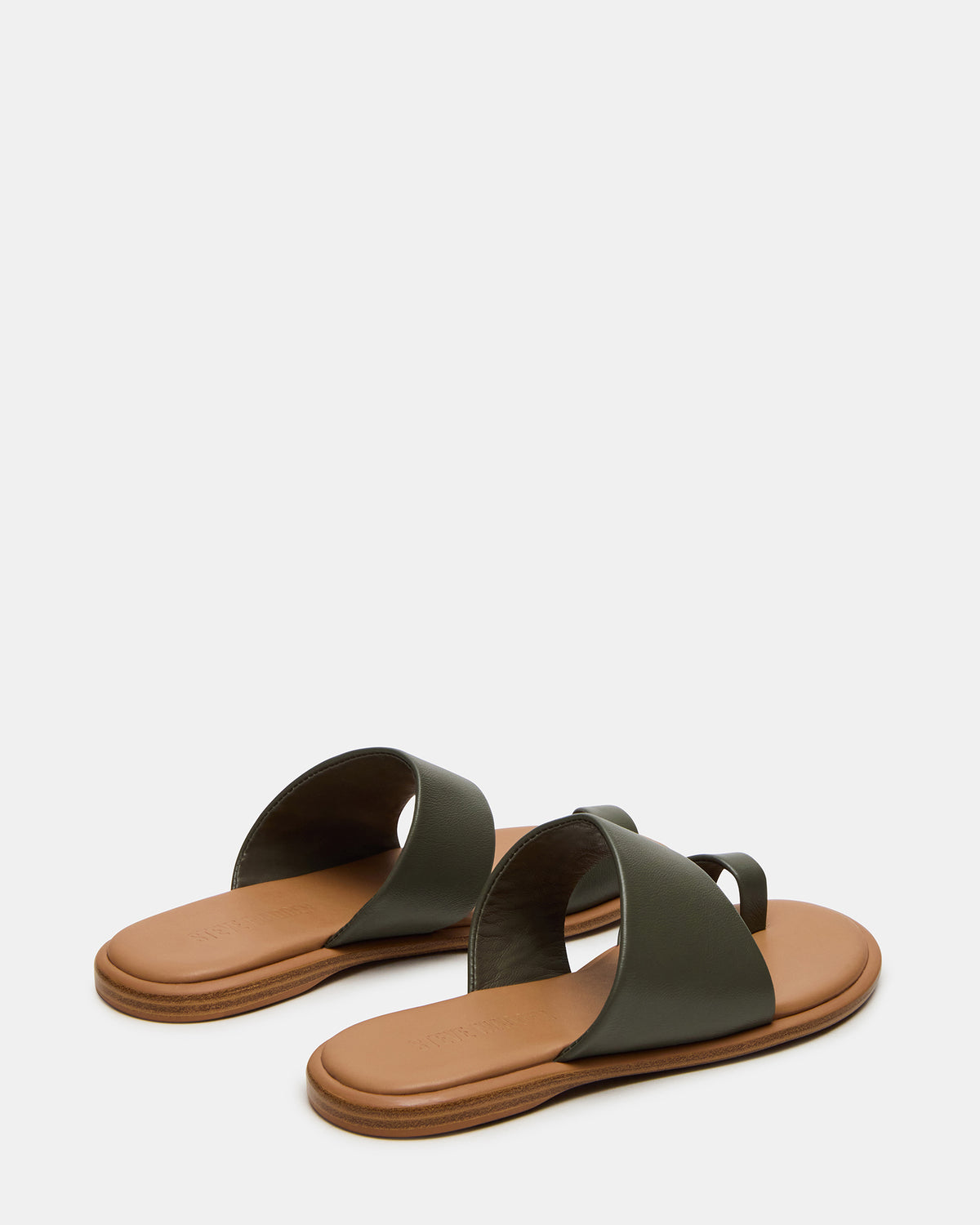 ZANI Olive Leather Women's Slide Sandal | Steve Madden
