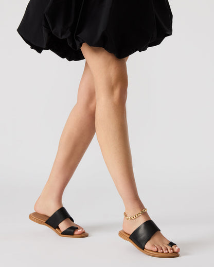 ZANI Olive Leather Women's Slide Sandal | Steve Madden