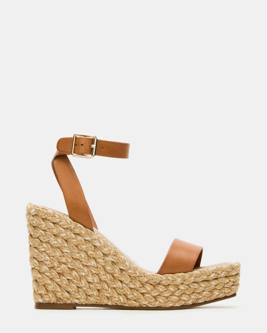 COSMO Tan Leather Rattia Women's Platform Wedge | Steve Madden