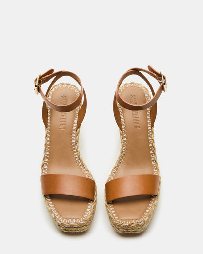 COSMO Tan Leather Rattia Women's Platform Wedge | Steve Madden