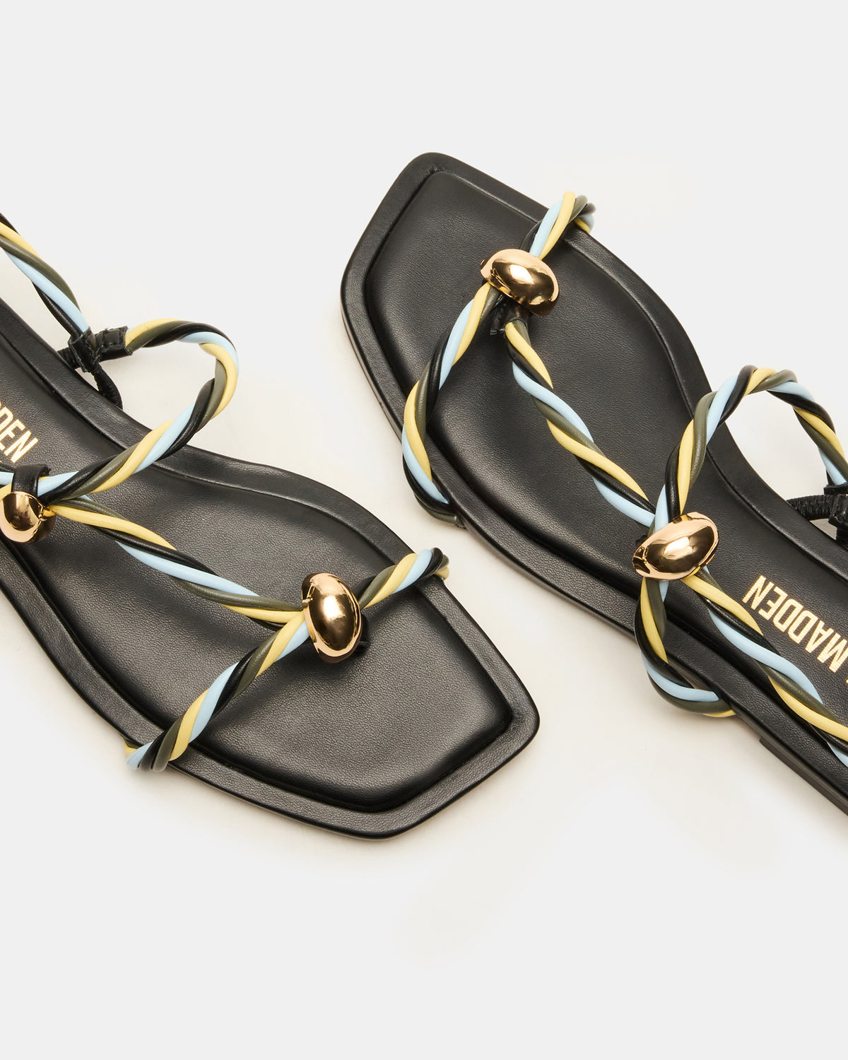LOCO Black Multi Women's Strappy Square Toe Sandal | Steve Madden