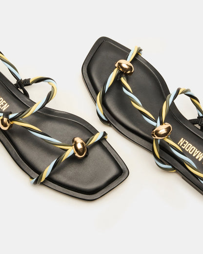 LOCO Black Multi Women's Strappy Square Toe Sandal | Steve Madden