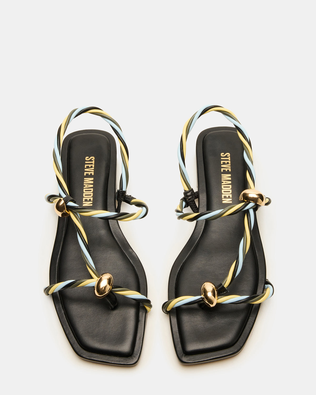 LOCO Black Multi Women's Strappy Square Toe Sandal | Steve Madden