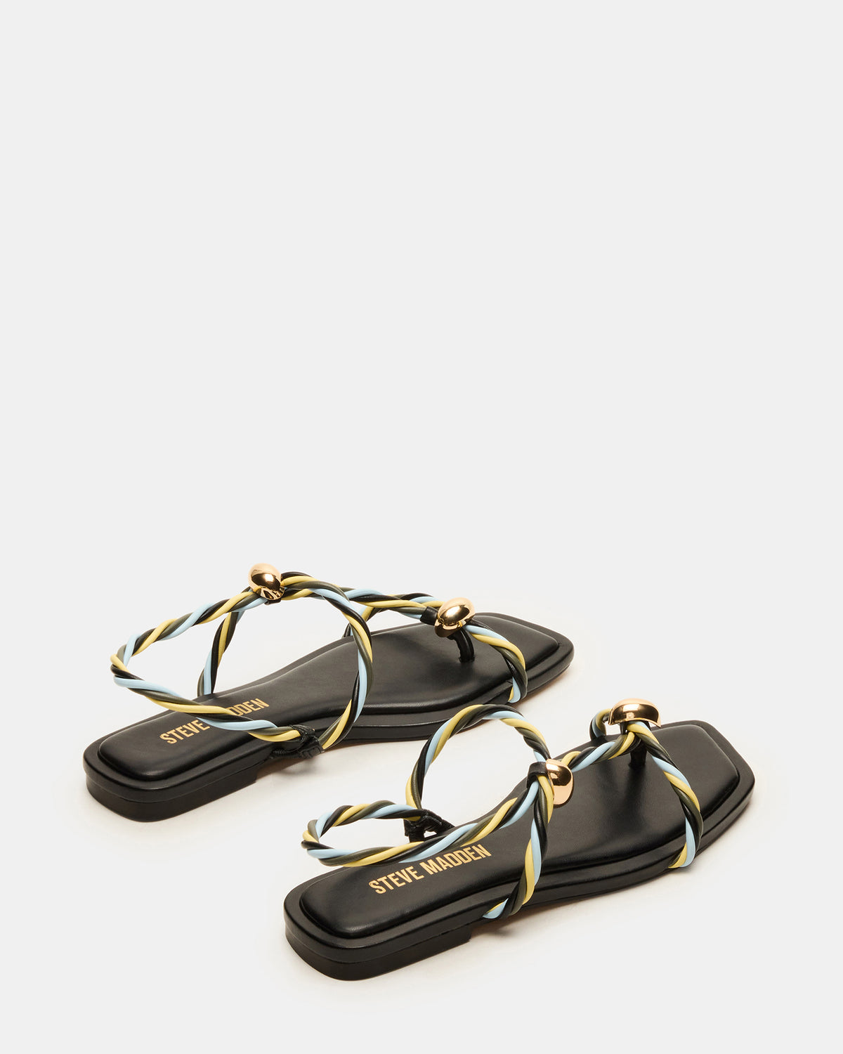 LOCO Black Multi Women's Strappy Square Toe Sandal | Steve Madden
