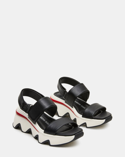 LOCHAN Black Platform Flatform Strappy Women's Sandal | Steve Madden