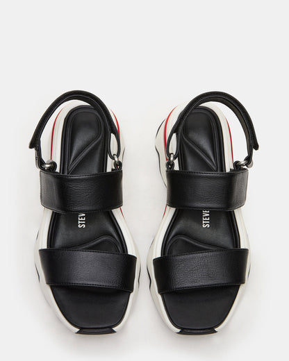 LOCHAN Black Platform Flatform Strappy Women's Sandal | Steve Madden