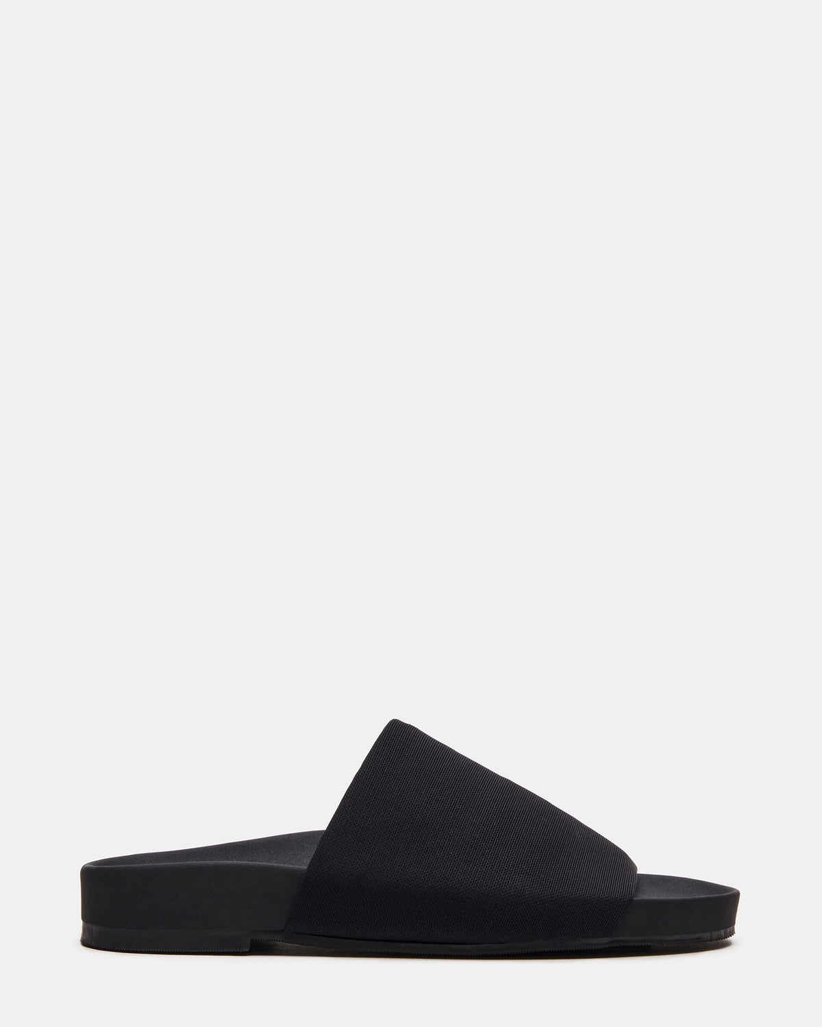 SANSA Black Flatform Footbed Slide Women's Sandal | Steve Madden