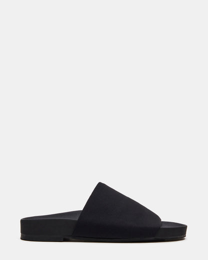 SANSA Black Flatform Footbed Slide Women's Sandal | Steve Madden